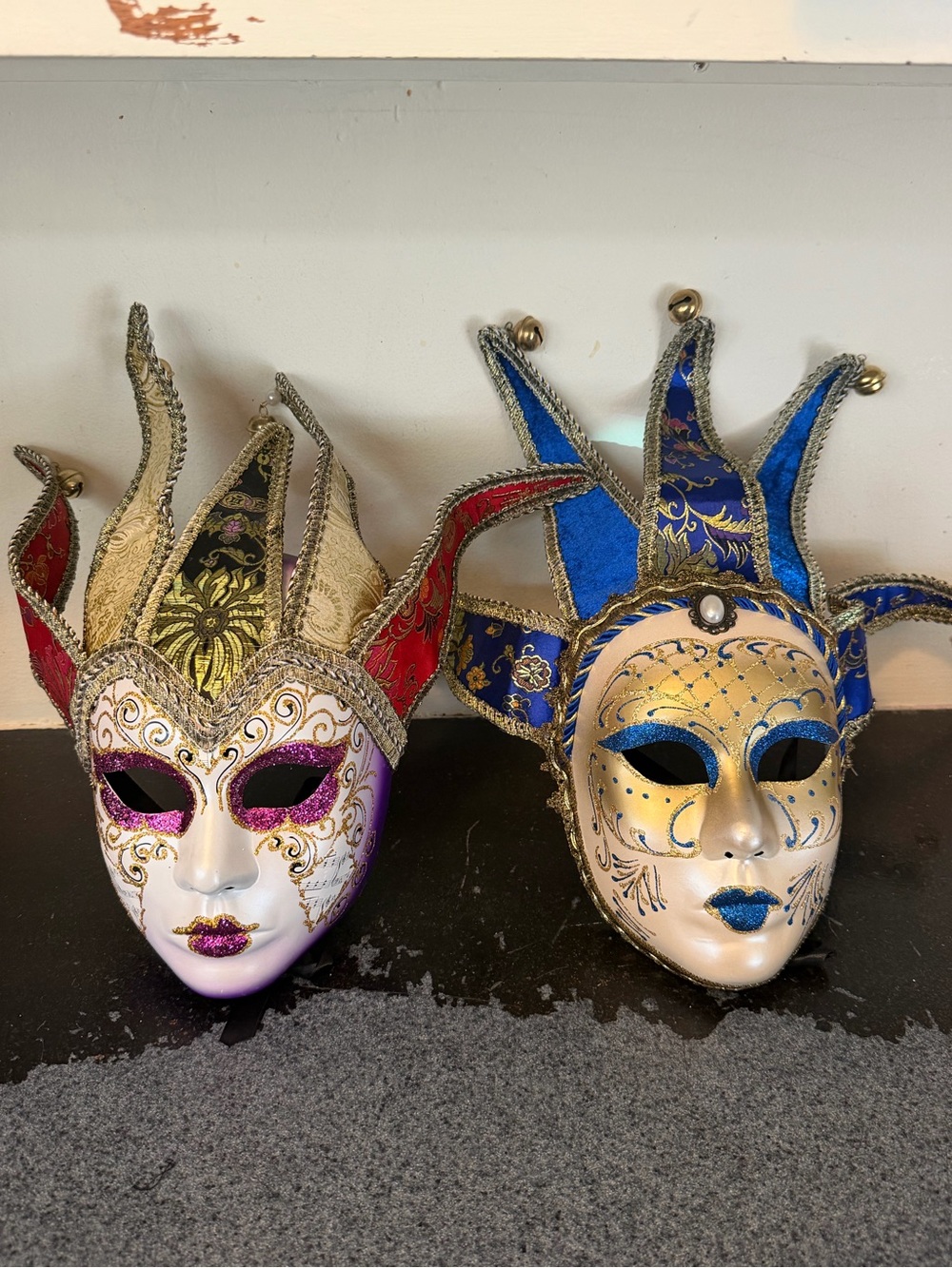 Venetian Jester Handcrafted Masks Set of 2